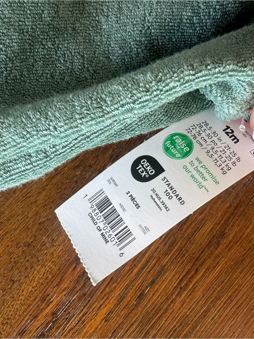 CARTERS child of mine Green Baby Terry cloth track set - unisex and oh so cool😎
